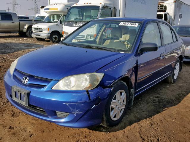 1HGES16394L021622 - 2004 HONDA CIVIC DX V BLUE photo 2