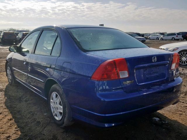 1HGES16394L021622 - 2004 HONDA CIVIC DX V BLUE photo 3