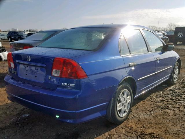 1HGES16394L021622 - 2004 HONDA CIVIC DX V BLUE photo 4