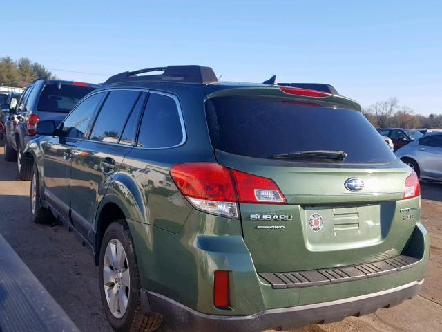 4S4BRDLCXB2371844 - 2011 SUBARU OUTBACK 3. GREEN photo 3