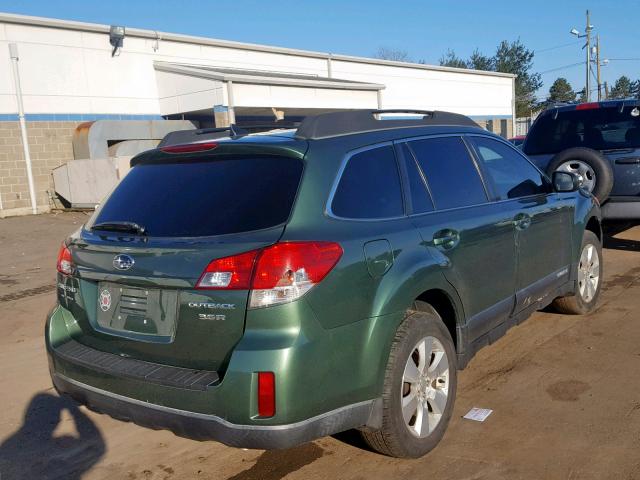 4S4BRDLCXB2371844 - 2011 SUBARU OUTBACK 3. GREEN photo 4