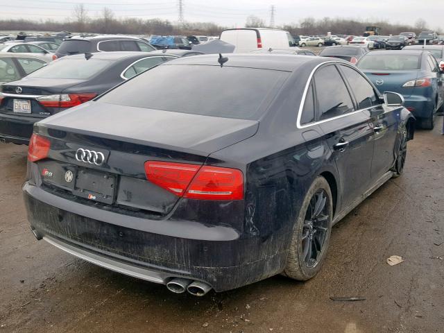 WAUD2AFD3EN004739 - 2014 AUDI S8 QUATTRO BLACK photo 4