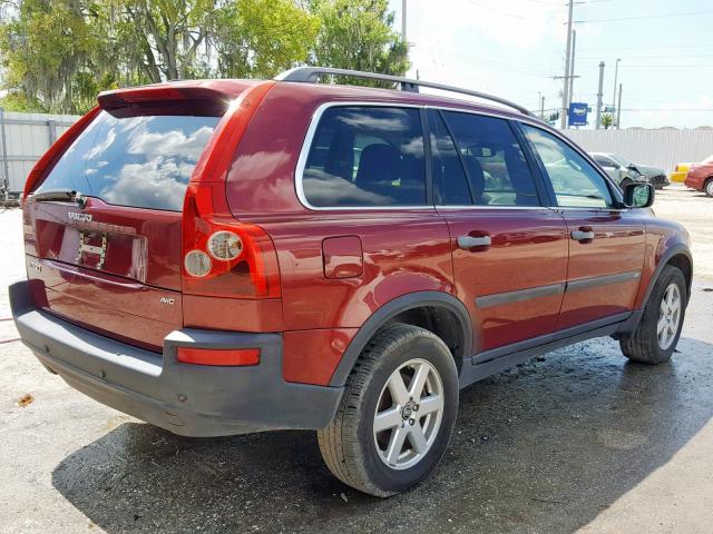 YV4CZ592461304906 - 2006 VOLVO XC90 MAROON photo 4