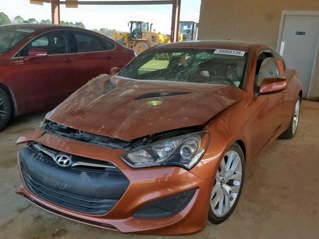 KMHHT6KD1DU089603 - 2013 HYUNDAI GENESIS CO ORANGE photo 2