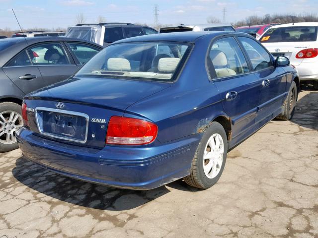 KMHWF25H84A986621 - 2004 HYUNDAI SONATA GL BLUE photo 4