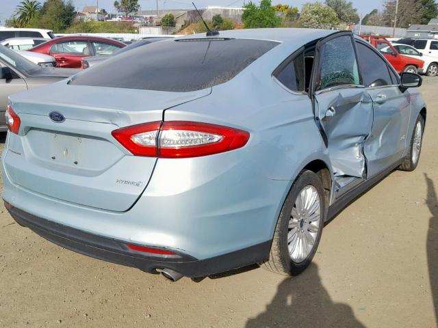 3FA6P0UU4ER301032 - 2014 FORD FUSION S H GREEN photo 4