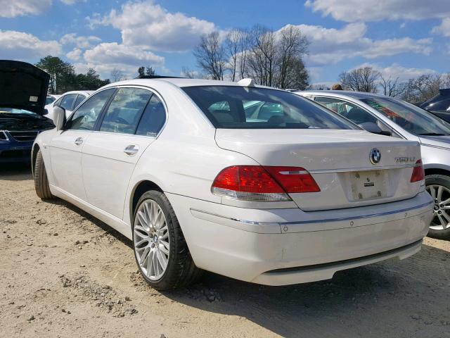 WBAHN83537DT65766 - 2007 BMW 750 WHITE photo 3