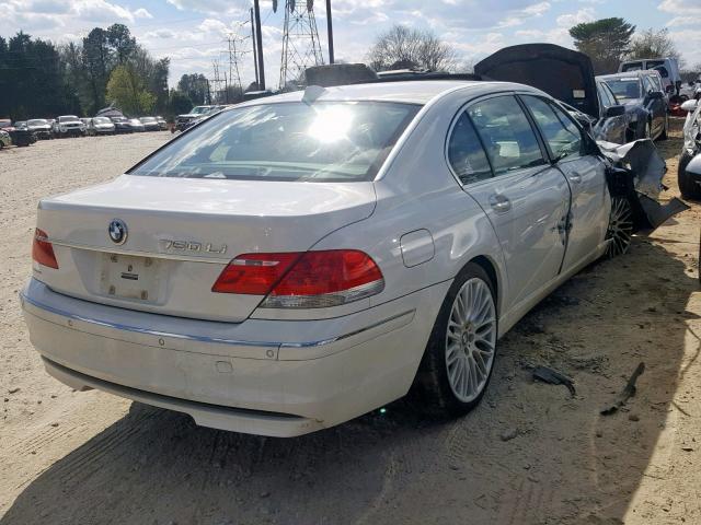 WBAHN83537DT65766 - 2007 BMW 750 WHITE photo 4