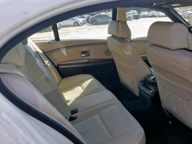 WBAHN83537DT65766 - 2007 BMW 750 WHITE photo 6