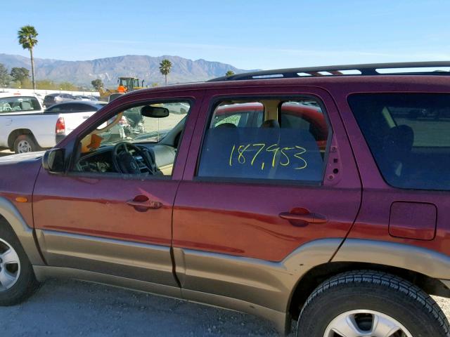 4F2YZ04144KM15683 - 2004 MAZDA TRIBUTE LX BURGUNDY photo 9