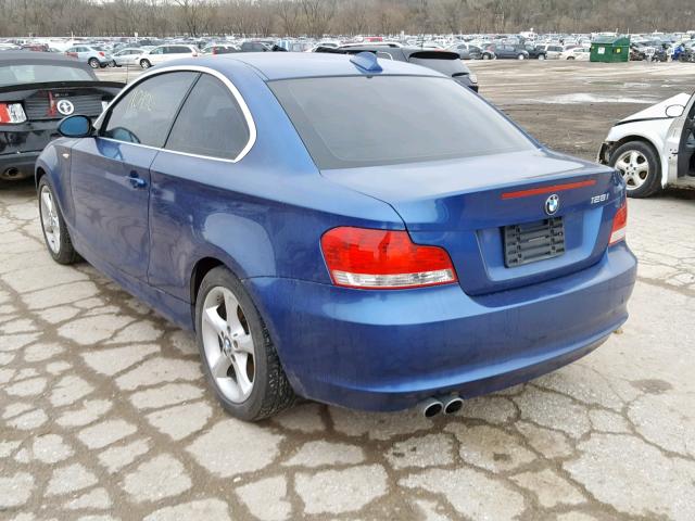 WBAUP73589VF06981 - 2009 BMW 128 I BLUE photo 3