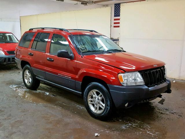 1J4GW48N24C411421 - 2004 JEEP GRAND CHER RED photo 1