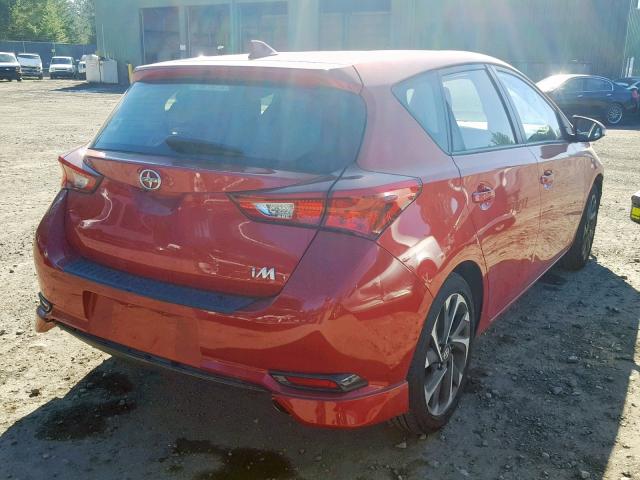 JTNKARJE0GJ515987 - 2016 TOYOTA SCION IM RED photo 4