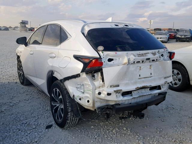 JTJBARBZ9F2001695 - 2015 LEXUS NX 200T WHITE photo 3