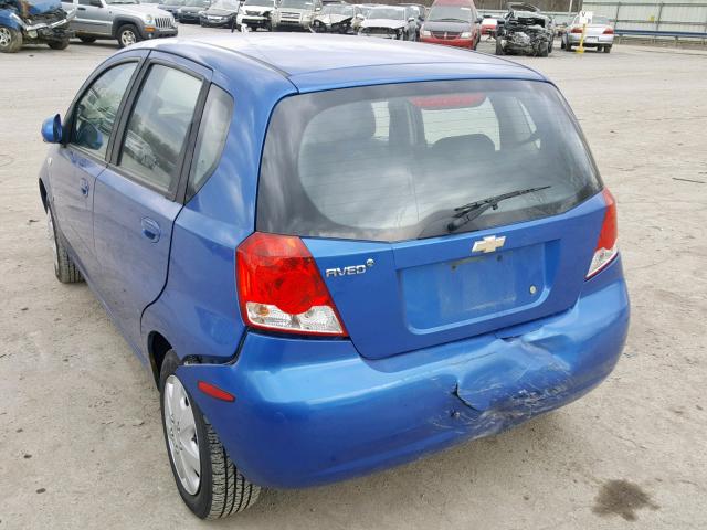 KL1TD66657B793141 - 2007 CHEVROLET AVEO BASE ლურჯი ფოტო 3