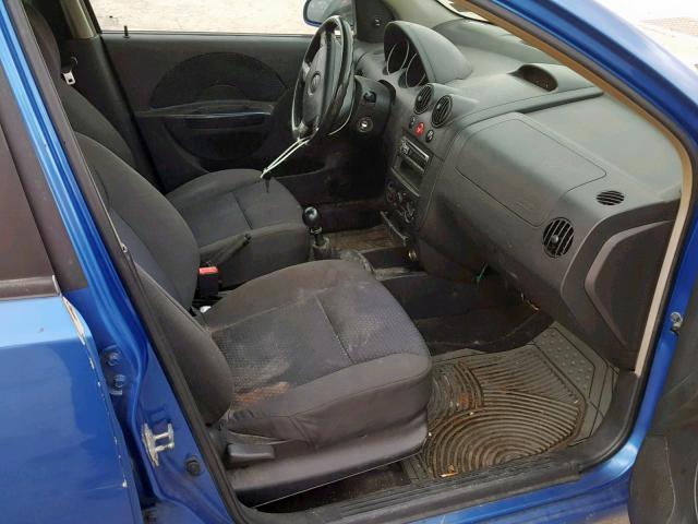 KL1TD66657B793141 - 2007 CHEVROLET AVEO BASE ლურჯი ფოტო 5