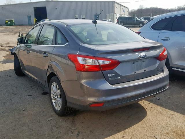 1FAHP3H25CL412834 - 2012 FORD FOCUS SEL GRAY photo 3