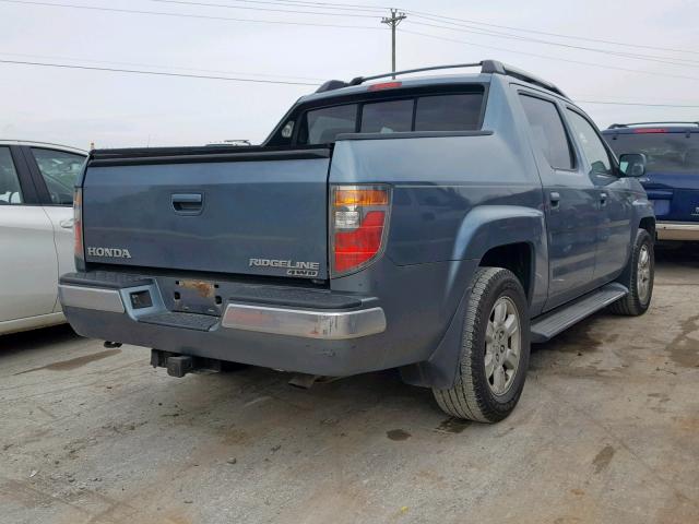 2HJYK16556H512536 - 2006 HONDA RIDGELINE BLUE photo 4