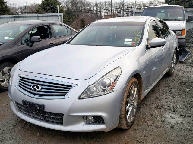 JN1CV6AR9DM757477 - 2013 INFINITI G37 SILVER photo 2