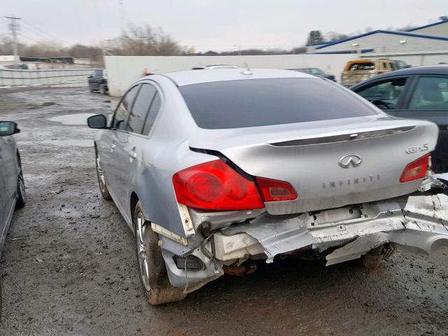 JN1CV6AR9DM757477 - 2013 INFINITI G37 SILVER photo 3