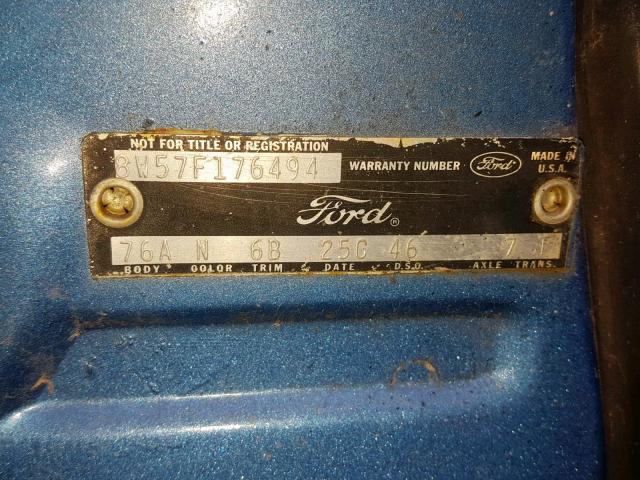 8W57F176494 - 1968 FORD GALAXY BLUE photo 10