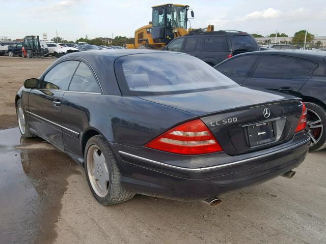 WDBPJ75J02A021268 - 2002 MERCEDES-BENZ CL 500 BLACK photo 3