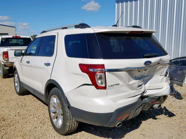 1FMHK8F88CGA72192 - 2012 FORD EXPLORER L WHITE photo 3