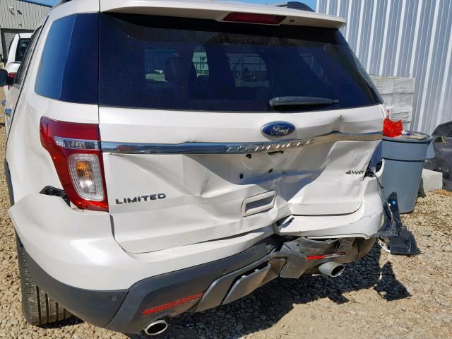 1FMHK8F88CGA72192 - 2012 FORD EXPLORER L WHITE photo 9