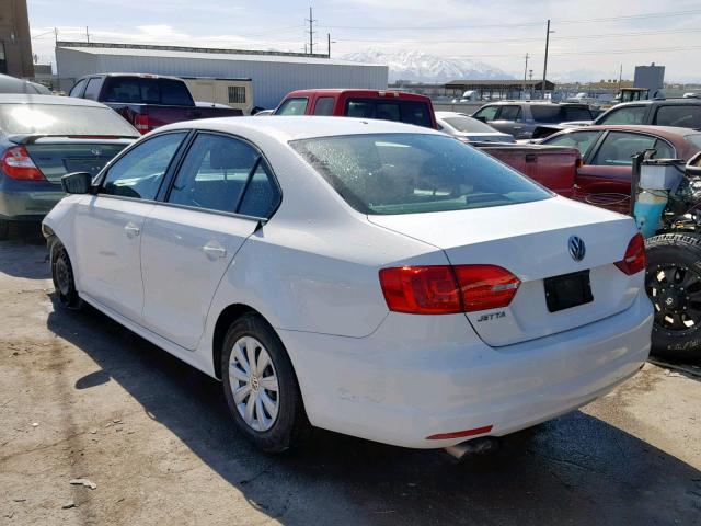 3VW2K7AJ7EM226041 - 2014 VOLKSWAGEN JETTA BASE WHITE photo 3