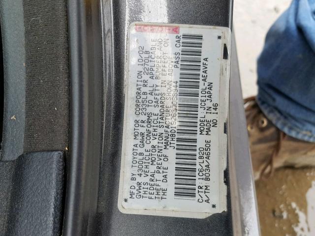 JTHBD192630068944 - 2003 LEXUS IS 300 GRAY photo 10