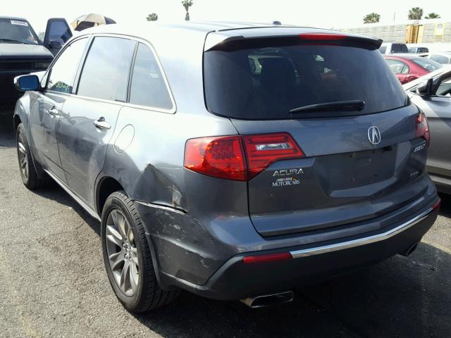 2HNYD2H55AH522052 - 2010 ACURA MDX ADVANC GRAY photo 3