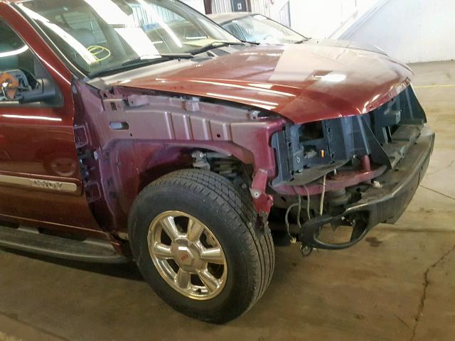 1GKDT13S322211247 - 2002 GMC ENVOY BURGUNDY photo 9