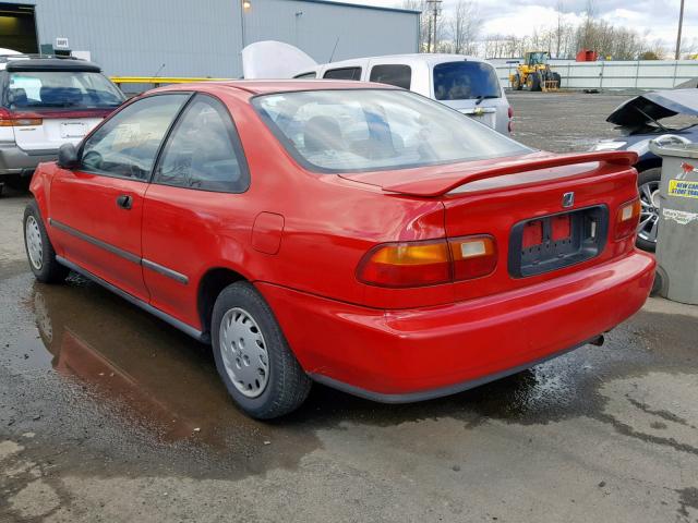 2HGEJ2229SH501854 - 1995 HONDA CIVIC DX RED photo 3