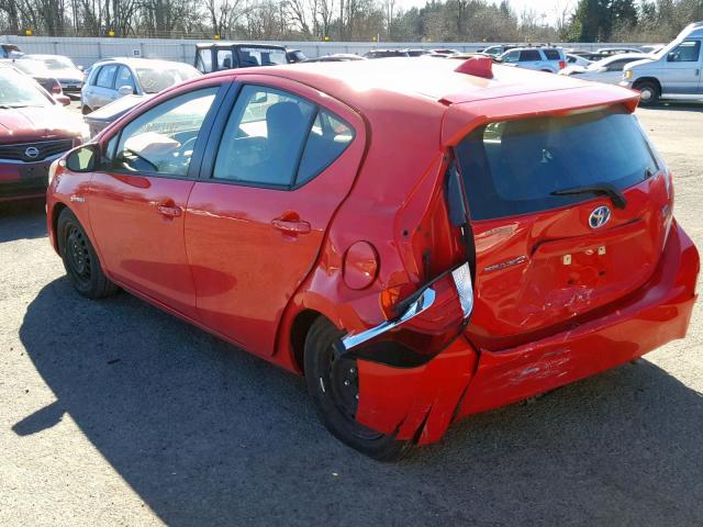 JTDKDTB39F1579398 - 2015 TOYOTA PRIUS C RED photo 3