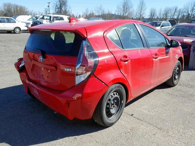 JTDKDTB39F1579398 - 2015 TOYOTA PRIUS C RED photo 4