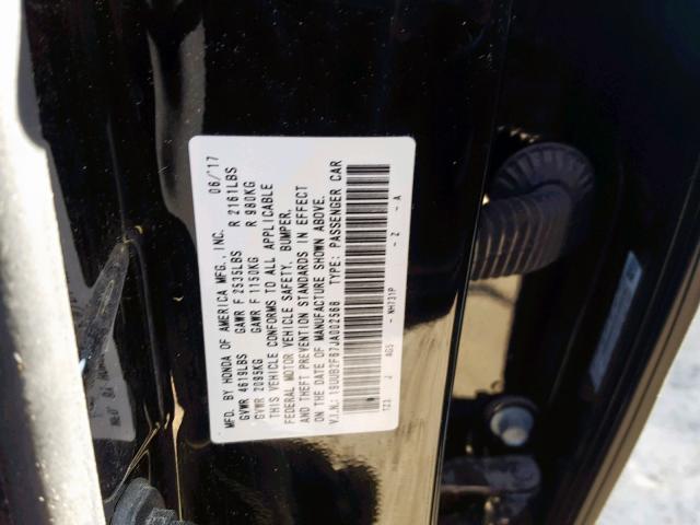 19UUB2F67JA002568 - 2018 ACURA TLX TECH+A BLACK photo 10