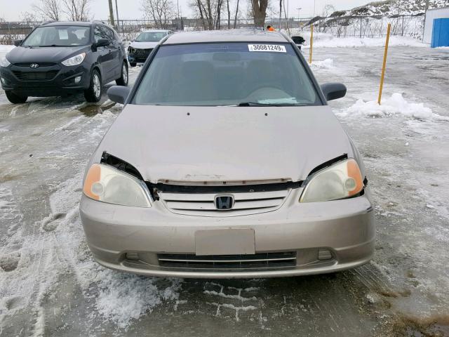 2HGES16341H910272 - 2001 HONDA CIVIC DX BEIGE photo 9