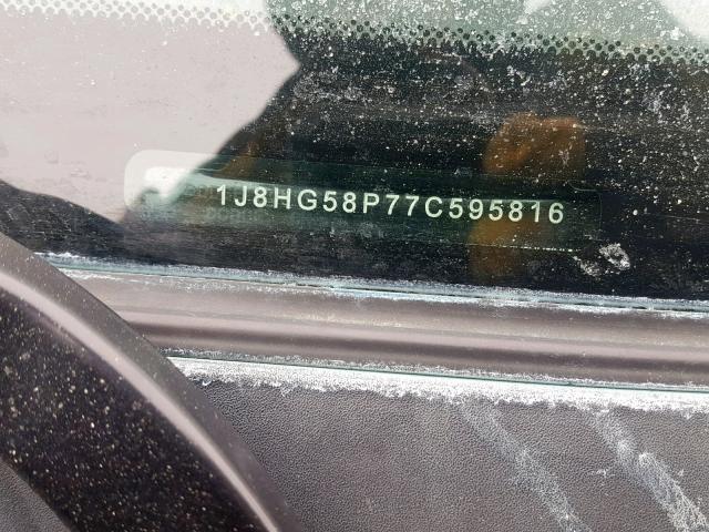 1J8HG58P77C595816 - 2007 JEEP COMMANDER 黑色 照片 10