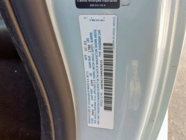 3VWCM21Y94M309015 - 2004 VOLKSWAGEN NEW BEETLE ლურჯი ფოტო 10