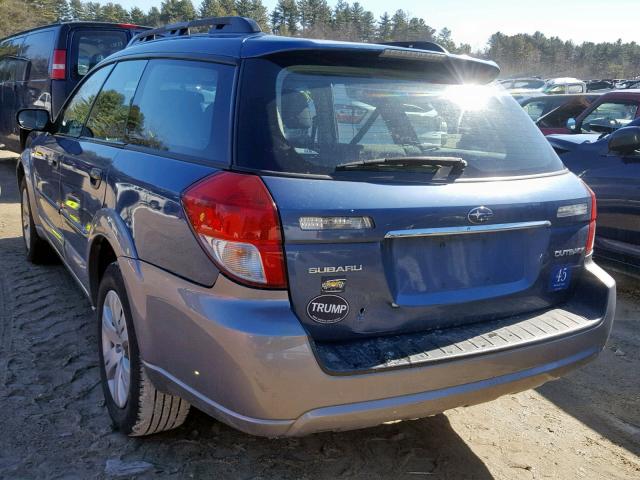 4S4BP60C287318475 - 2008 SUBARU OUTBACK GRAY photo 3