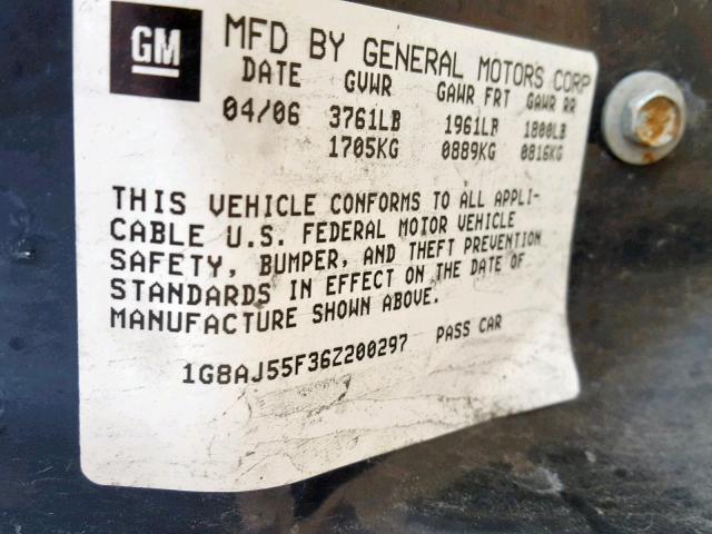 1G8AJ55F36Z200297 - 2006 SATURN ION LEVEL SILVER photo 10