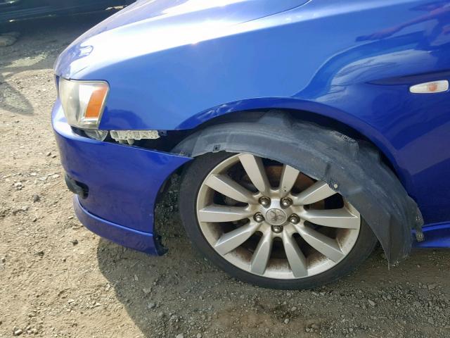 JA3AU86U28U022568 - 2008 MITSUBISHI LANCER GTS BLUE photo 9