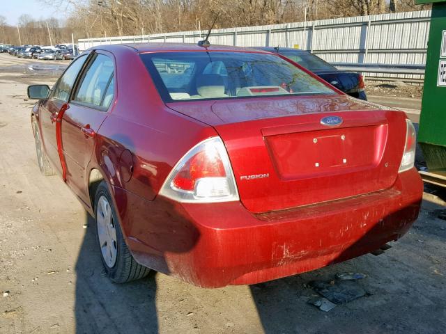 3FAHP06Z27R197337 - 2007 FORD FUSION S RED photo 3