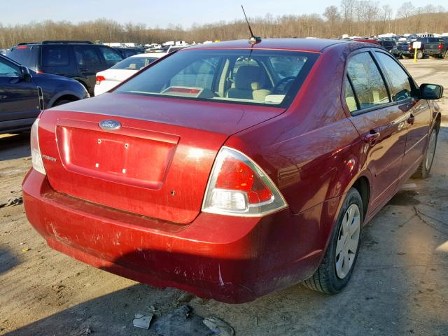 3FAHP06Z27R197337 - 2007 FORD FUSION S RED photo 4