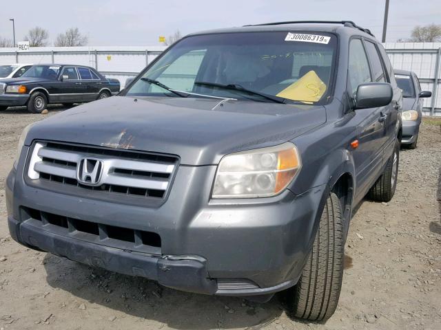 5FNYF28278B001419 - 2008 HONDA PILOT VP GRAY photo 2