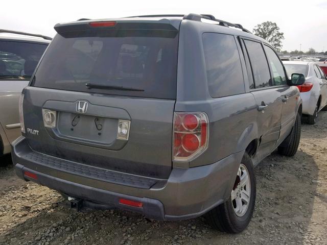 5FNYF28278B001419 - 2008 HONDA PILOT VP GRAY photo 4