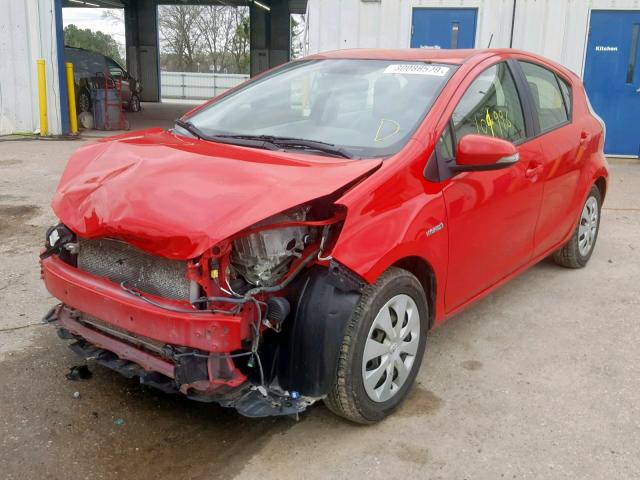 JTDKDTB30D1042786 - 2013 TOYOTA PRIUS C RED photo 2