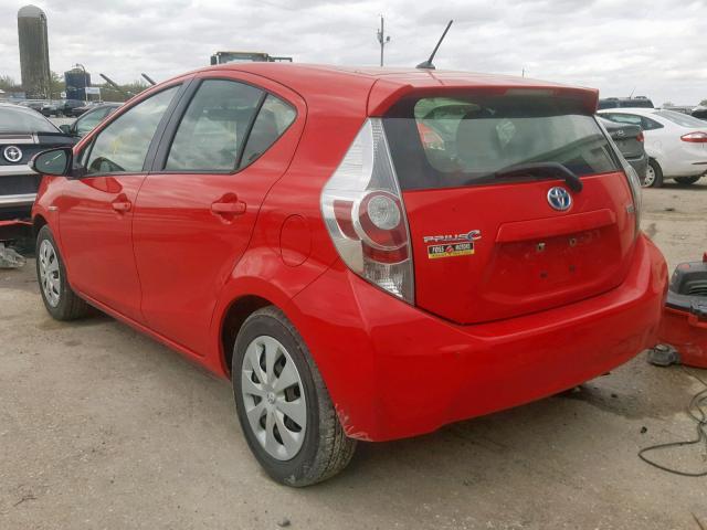 JTDKDTB30D1042786 - 2013 TOYOTA PRIUS C RED photo 3