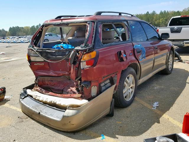 4S3BH675947617691 - 2004 SUBARU LEGACY OUT MAROON photo 4