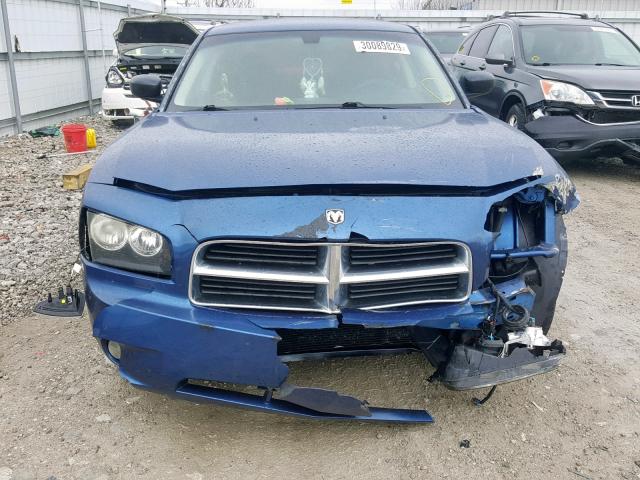 2B3KA33V69H573008 - 2009 DODGE CHARGER SX BLUE photo 9